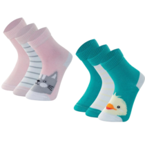 Kit 3 Pares Meia Bebê Cano Médio Mash