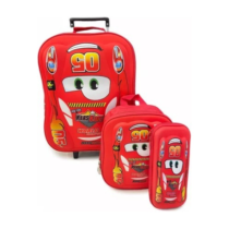 Kit 3D Carros Disney Mochila Rodinhas + Lancheira + Estojo