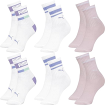 Kit 6 Pares Meia Puma Infantil Meninas Cano Médio