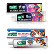 Pasta De Dente Infantil Com Fluor Patrulha Canina ou Trolls Gum
