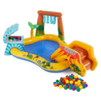 Piscina Playground Centro De Diversões Inflável Dinossauro Intex 310 Litros