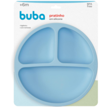 Pratinho em Silicone Com Ventosa Azul Buba