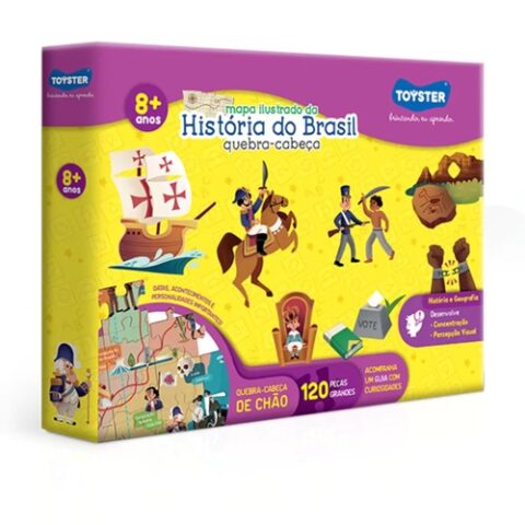 Quebra Cabeça Educativo Grandão História do Brasil 120 Peças Toyster