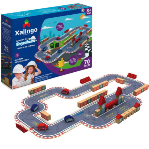 Brincando de Engenheiro Circuito de Corrida 70 peças Xalingo
