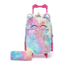 Mochila Infantil Escolar de Rodinha Spector Pelúcia Uny Unicórnio