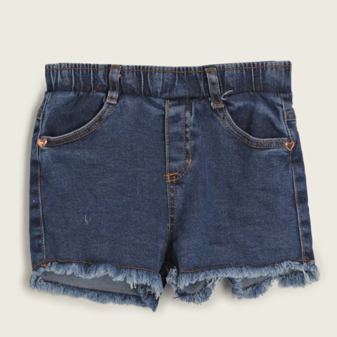 Short Infantil Jeans Brandili Barra Desfiada Azul