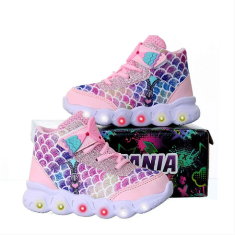 Tênis Botinha Infantil Sereia com Led Pemania
