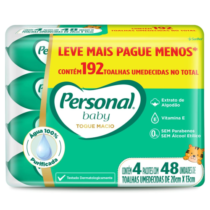 Toalhas Umedecidas Personal Baby Toque Macio 192 unidades