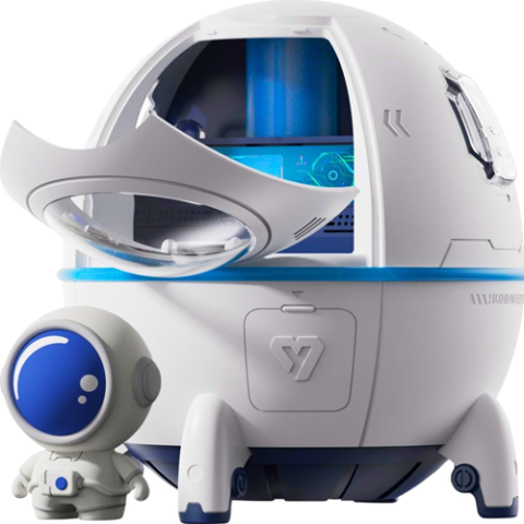 Umidificador De Ar Astronauta Luminária Cápsula Espacial Infantil Luzes Coloridas