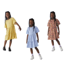 Vestido Curto Hering Kids em Viscose Estampada