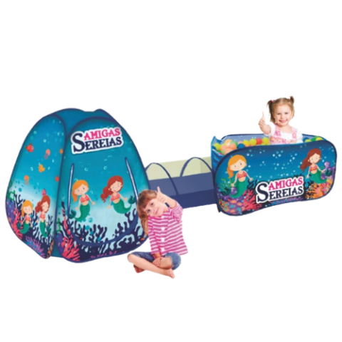 Barraca Túnel Infantil 3 Em 1 Sereias Fabricando Ideias