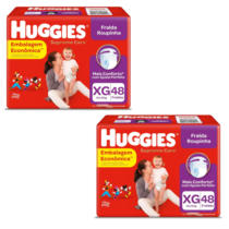 2 Pacotes Fralda Huggies Roupinha Supreme Care XG 48 Unidades