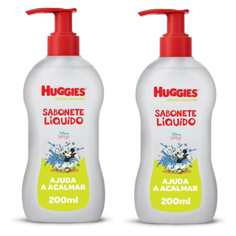 2 Unidades Sabonete Líquido Huggies Chá de Camomila 200ml