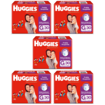 5 Pacotes Fraldas Huggies Supreme Care Roupinha G 30 Unidades