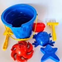 Baldinho De Praia Infantil Com Alça + 6 Brinquedo