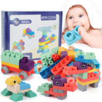 Blocos Montar Silicone Construção Montessori Brastoy 50 Peças