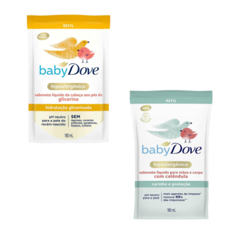 Refil Sabonete Líquido Dove Baby Sachê 180ml