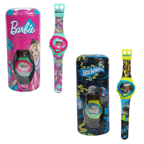 Relógio Digital no Cofrinho Hot Wheels ou Barbie