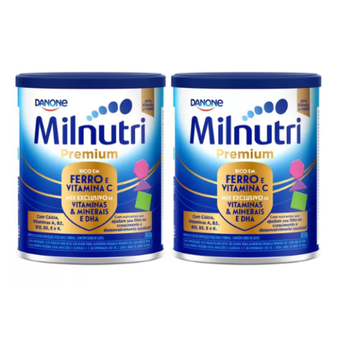 2 Latas Composto Lácteo Milnutri Premium 800g