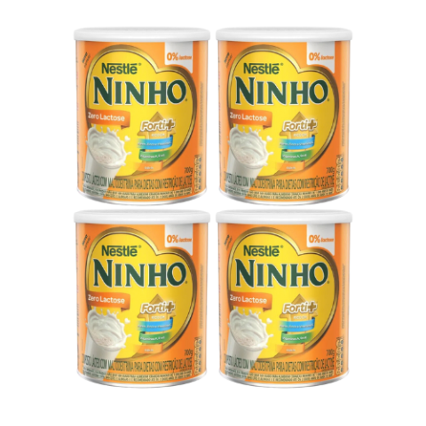 4 Latas Ninho Fort+ Zero Lactose 700g