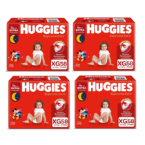 4 Pacotes Fralda Huggies Supreme Care XG 58 Unidades