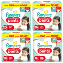 4 Pacotes Fralda Pampers Pants Premium Care XG 96 Unidades