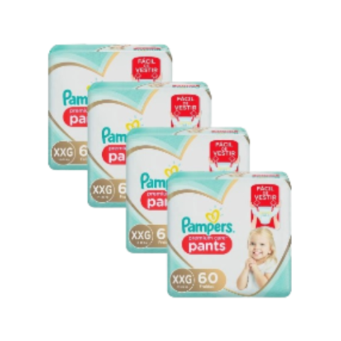 4 Pacotes Fralda Pampers Pants Premium Care XXG 60 Unidades