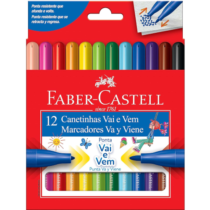 Canetinha Vai e Vem Faber-Castell 12 Cores