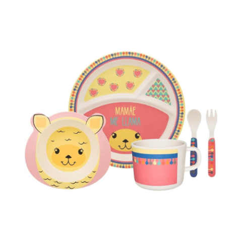 Conjunto Refeição Infantil 5 Peças Me Lhama Oxford