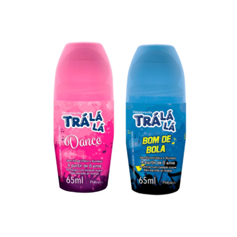 Desodorante Roll-On Infantil Trá Lá Lá Bom de Bola ou Dance 65ml