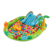 Piscina Infantil Inflável Playground Intex Parque Dos Dinossauros Com Escorregador