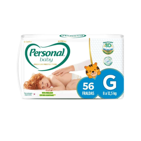 Fralda Personal Baby Premium Protection G 56 Unidades