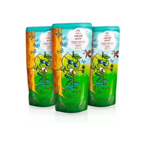 Kit 3 Unidades Naturé Refil Splack! Shampoo Cabelos Lisos