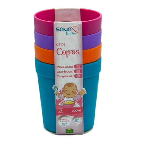 Kit 4 Copos Bebês 200ml