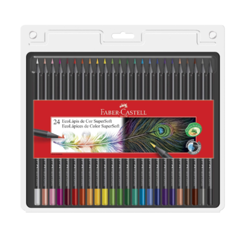 Lápis de Cor EcoLápis SuperSoft 24 Cores Faber-Castell