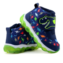 Tênis Cano Alto Infantil LED Dinossauro Mini Pé