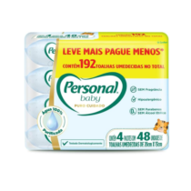 Toalhas Umedecidas Personal Baby Puro Cuidado 192 unidades
