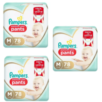 3 Pacotes Fralda Pampers Premium Care Pants M 78 Unidades