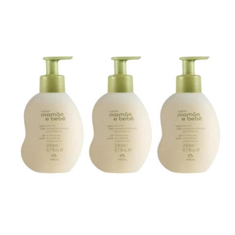 3 Sabonetes Líquido da Cabeça aos Pés Mamãe e Bebê 200ml