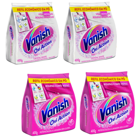 4 Unidades Refil Vanish Tira Manchas Em Pó 400g