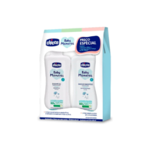 Kit Shampoo 200ml + Sabonete Líquido Chicco Baby Moments 200ml