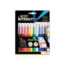 Pack 10 Canetinhas Hidrográfica Bic Intensity Brush Pens Ponta Pincel Traço Fino Ou Grosso