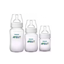 Kit 3 Mamadeiras Philips Avent Classic 125, 260 e 330ml Transparente
