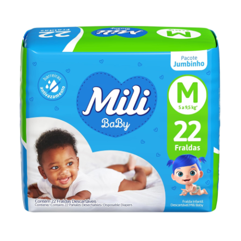 Fralda Mili Ultra Seca M 22 Unidades