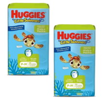 2 Pacotes Fralda Huggies Little Swimmers P/M 11 Unidades