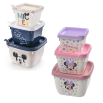 Conjunto 3 Potes Mickey e Minnie Plasútil