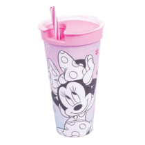 Copo com Canudo Minnie Plasútil 540ml
