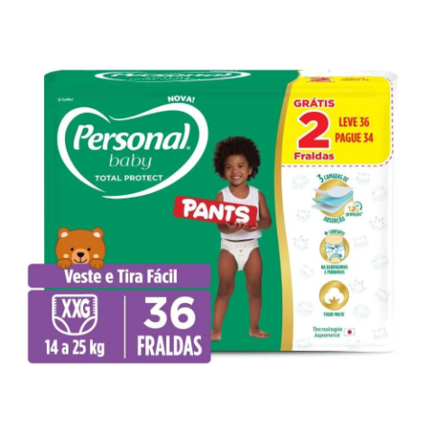Fralda Personal Baby Total Protect Pants XG 36 Unidades