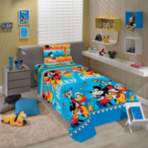 Jogo de Cama 2 peças Infantil Mickey Microfibra 1,40m x 2,20m