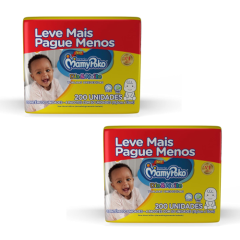 2 Pack Lenços Umedecidos MamyPoko Dia & Noite 200 Unidades
